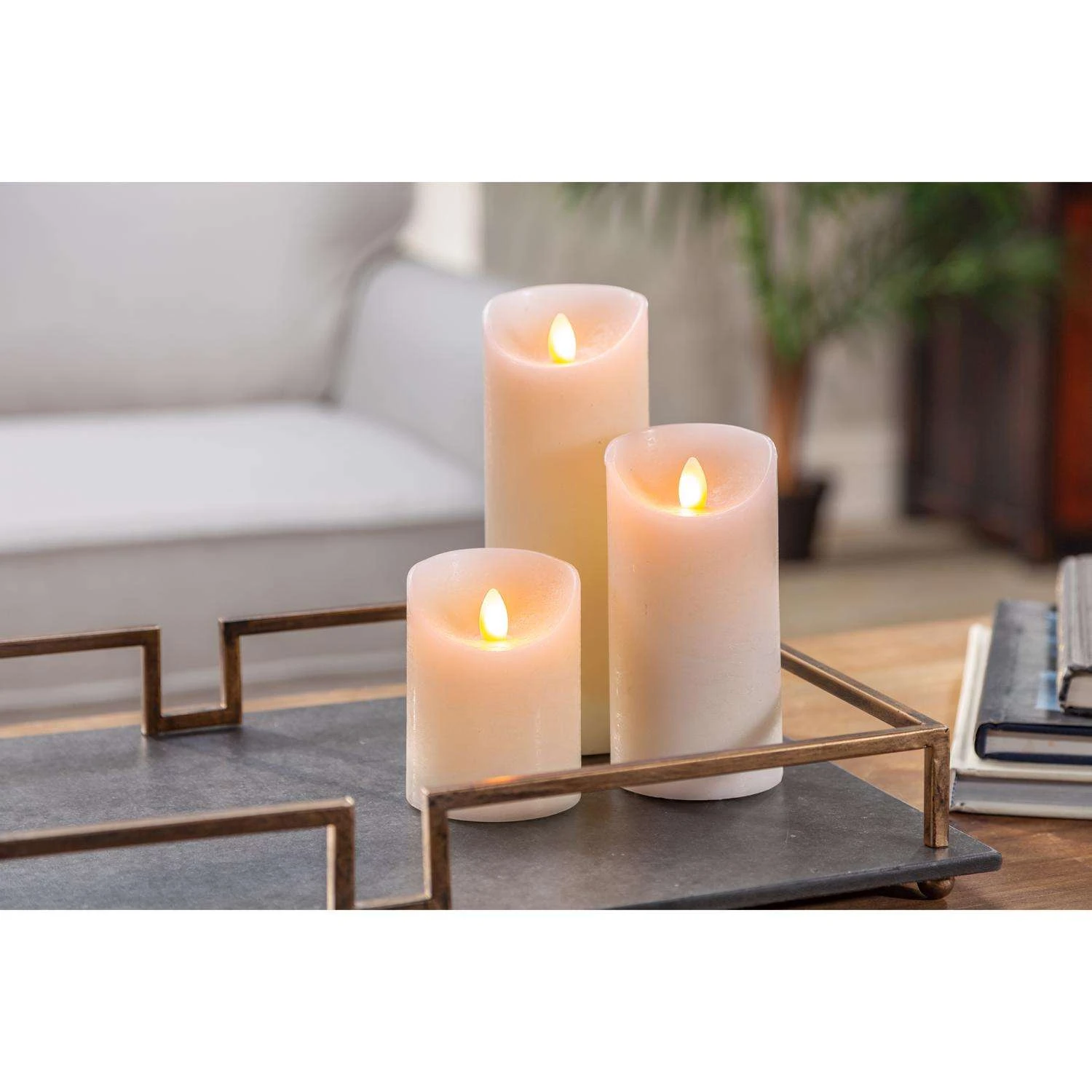 Gerson LED Bisque Aurora Flame Candle 8 In. - Image 3