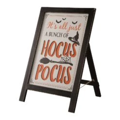 Glitzhome 42.05 In. Hocus Pocus Easel Sign Pathway Decor