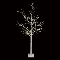 Holiday Bright Lights LED Warm White Lighted Birch Tree 60 In. Yard Decor