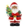 Mr. Christmas LED Ceramic African American Santa Claus With Tree Table Decor 9 In.