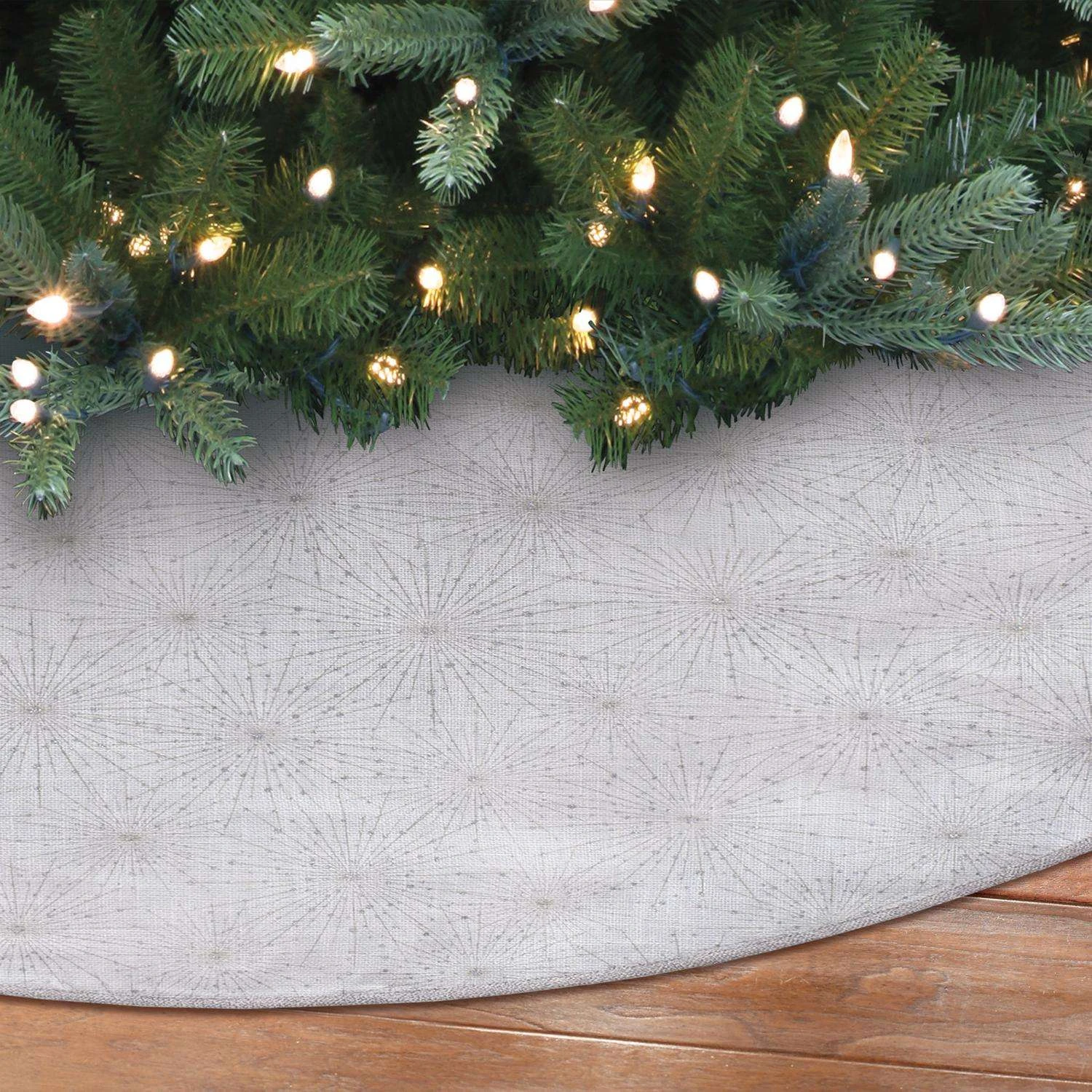 Dyno White Textured Line Metallic Burst Tree Skirt 48 In. - Image 2