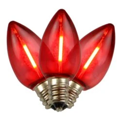 Holiday Bright Lights LED C7 Red 25 Ct Christmas Light Bulbs