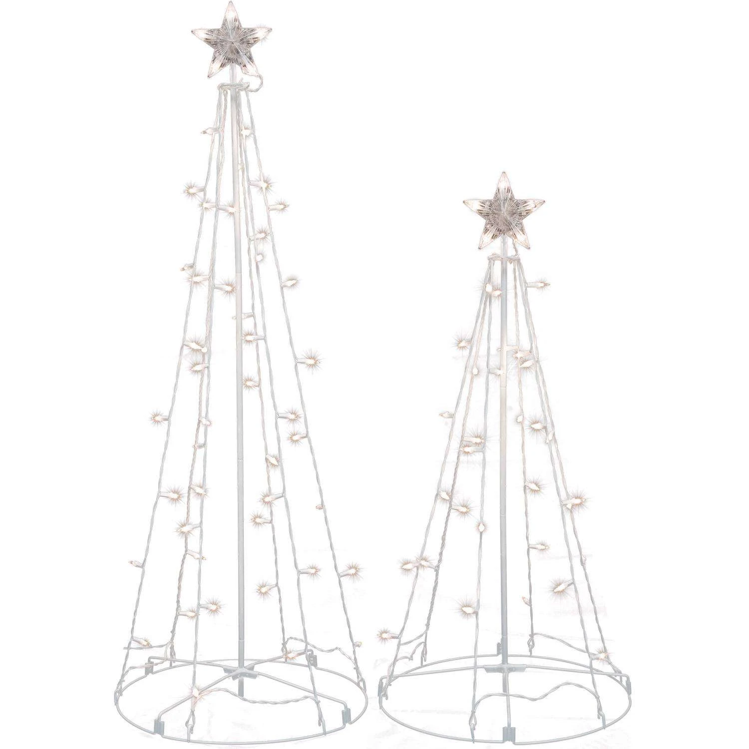 Celebrations LED Cool White String Light Tree 3 Ft. And 4 Ft. Yard Decor
