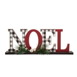 Glitzhome MultiColored Plaid Noel Table Decor 2.95 In.