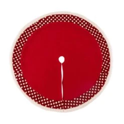 Glitzhome Red/White Polka Dots Tree Skirt 0.39 In.