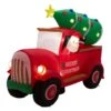 Glitzhome Santa On Pick Up Truck Decor 70.87 In. Inflatable