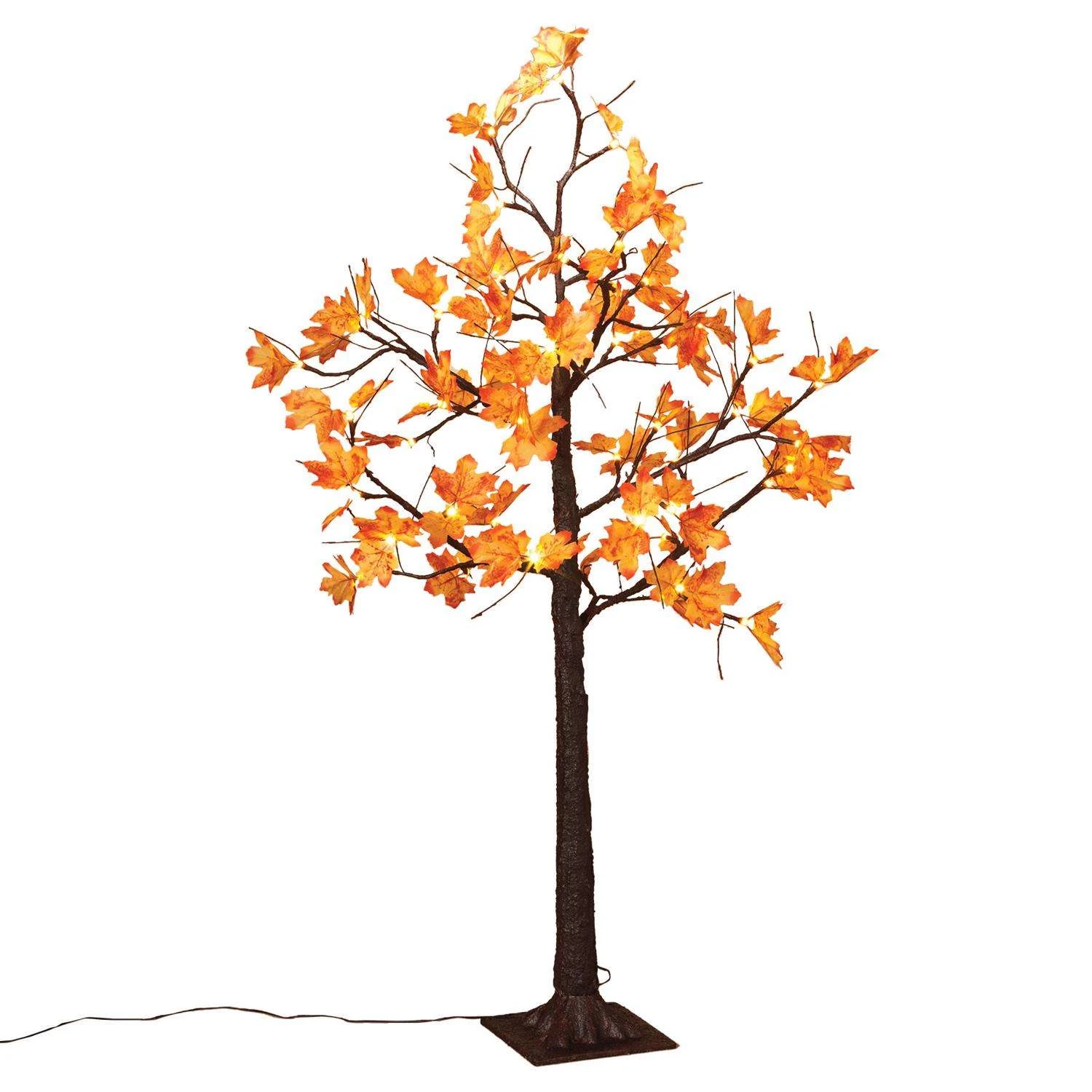 Gerson Warm White 48 Ct 4 Ft. LED Prelit Maple Leaf Lighted Tree Fall Decor