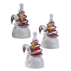 Roman Peanuts LED Multicolored Snoopy And Woodstock Swirl Tree Indoor Christmas Decor 3.5 In.