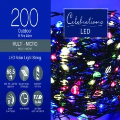 Celebrations LED Micro Multicolored 200 Ct String Christmas Light Bulbs 16.24 Ft.