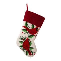 Glitzhome Multicolored Cardinal Christmas Stocking 0.79 In.