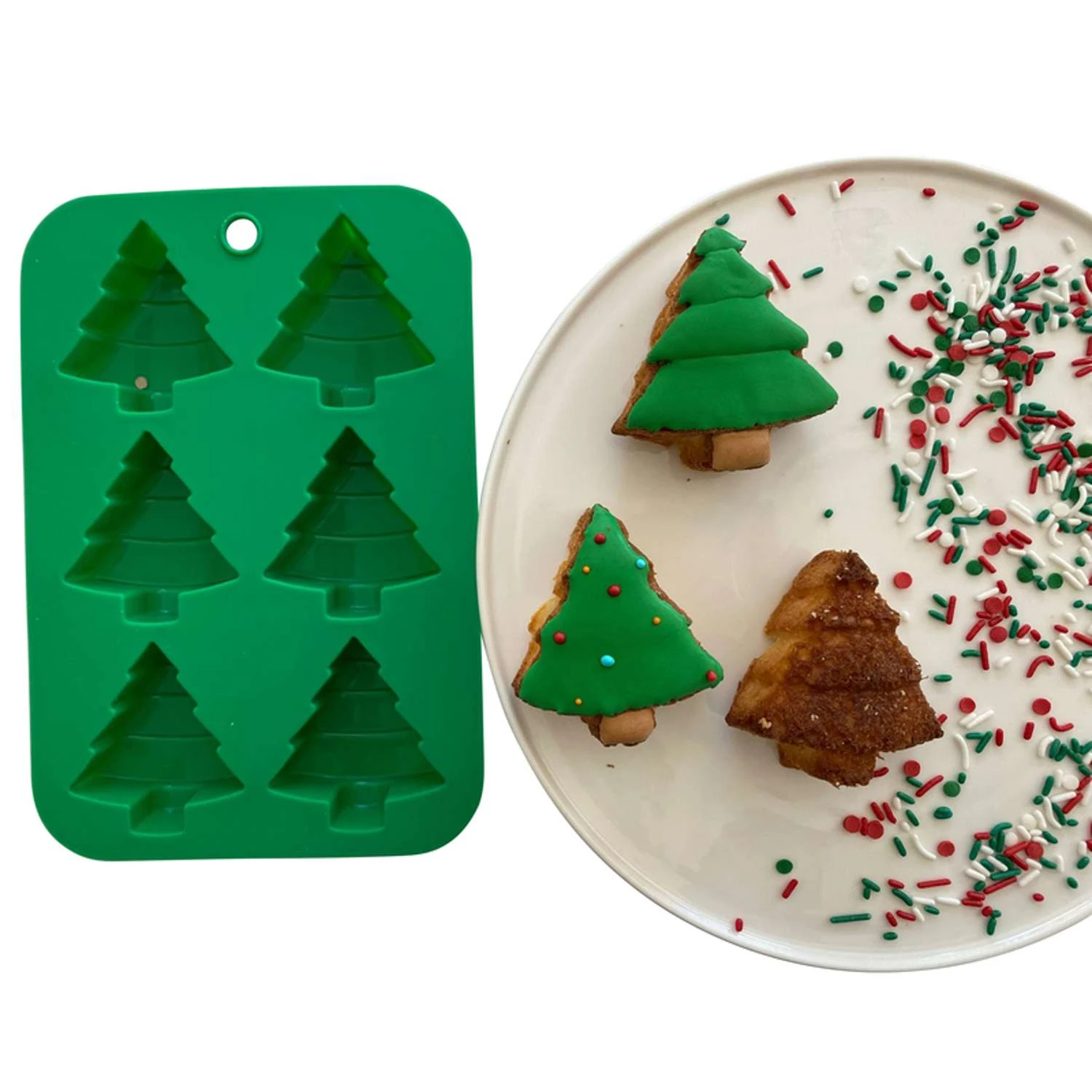 Handstand Kitchen Winter Wonderland Holiday Tree Cupcake Mold Silicone 1 Pk - Image 3