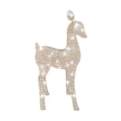 Gemmy Flat-tastics LED White Starry Night A Frame Doe 28 In. Yard Decor