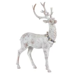 Gerson White Standing Holiday Deer Figurine 12 In.