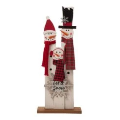 Glitzhome Multicolored Snowman Family 35.43 In.
