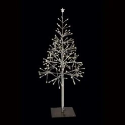 Holiday Bright Lights LED Warm White Lighted Shimmering Tree 30 In. Yard Decor