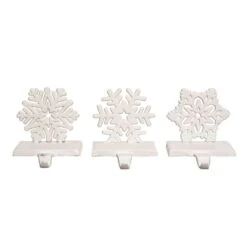 Transpac White Snowflake Stocking Holder 4.72 In.