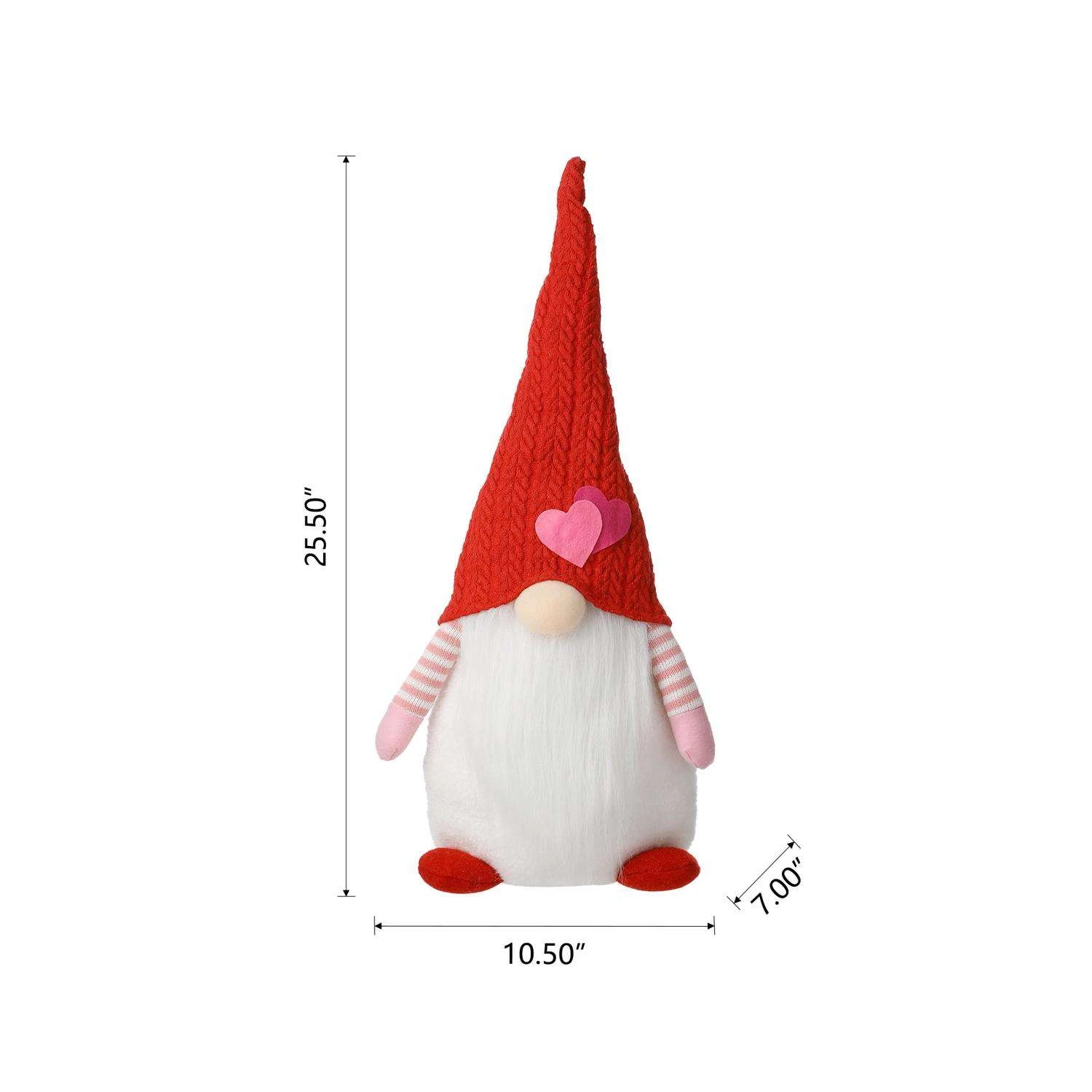 Glitzhome Valentine's Gnome Standing Decor Polyester/Sand 1 Pc - Image 3