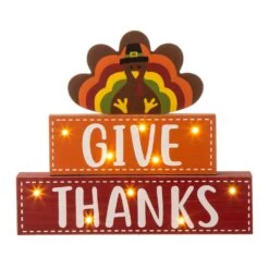 Glitzhome 10.28 In. Prelit Thanksgiving Lighted Turkey Fall Decor