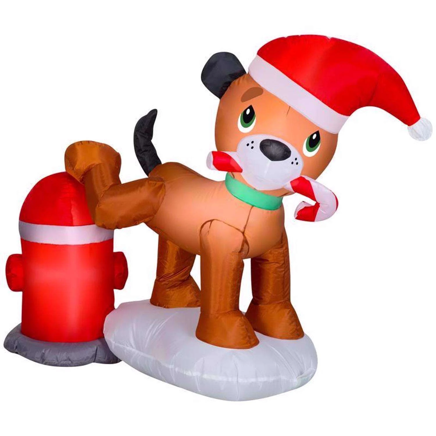 Gemmy Airblown LED Dog With Fire Hydrant Scene 3.5 Ft. Inflatable - Image 2