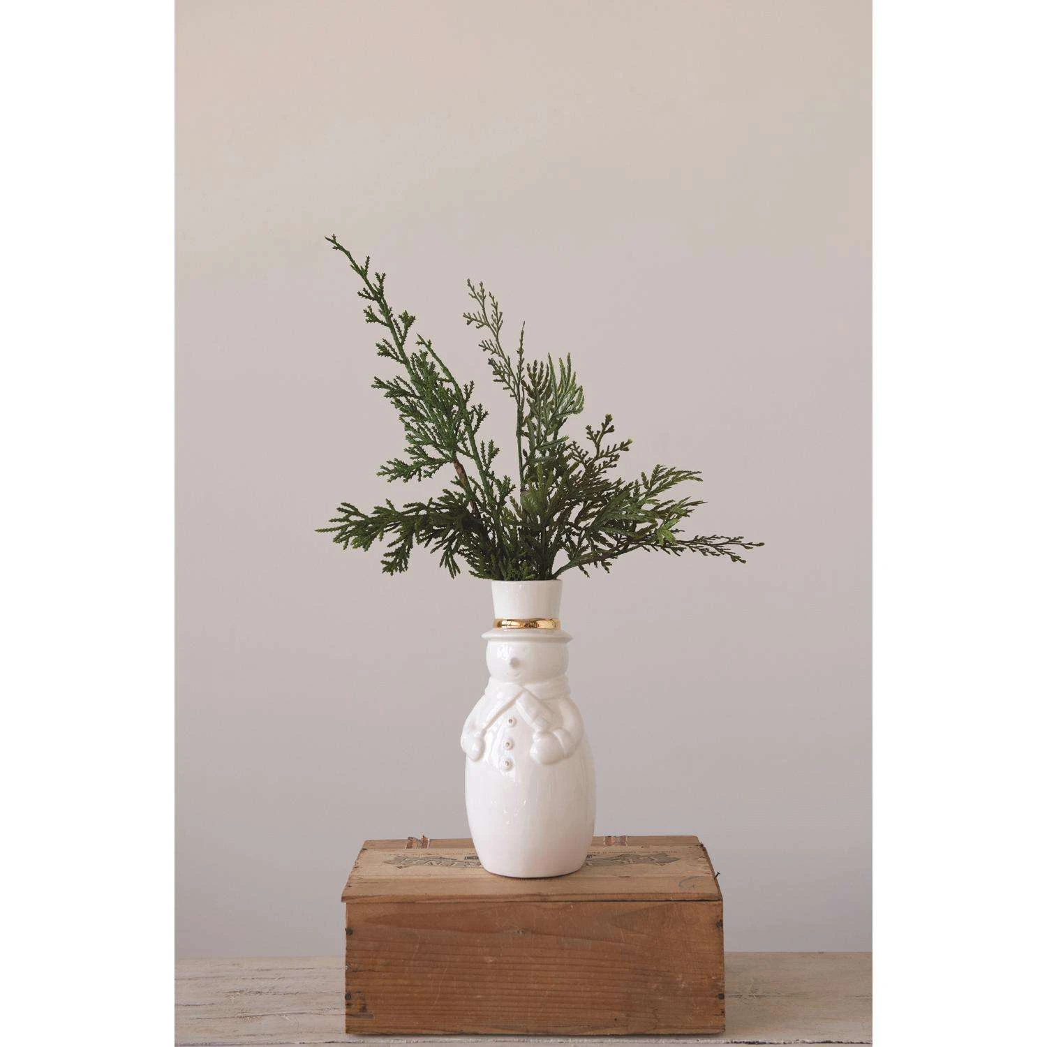 Creative Co-Op White Snowman Indoor Christmas Decor 8 In. - Image 2