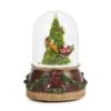Roman Glitter Dome Multicolored Musical Santa Rotating Around Christmas Tree Indoor Christmas Decor