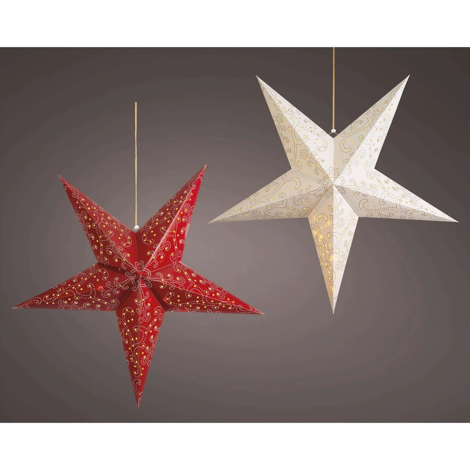 Lumineo LED Red/White Star Ornament 2 In.