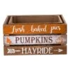 Glitzhome 6.89 In. Pumpkin Crate Tabletop Decor