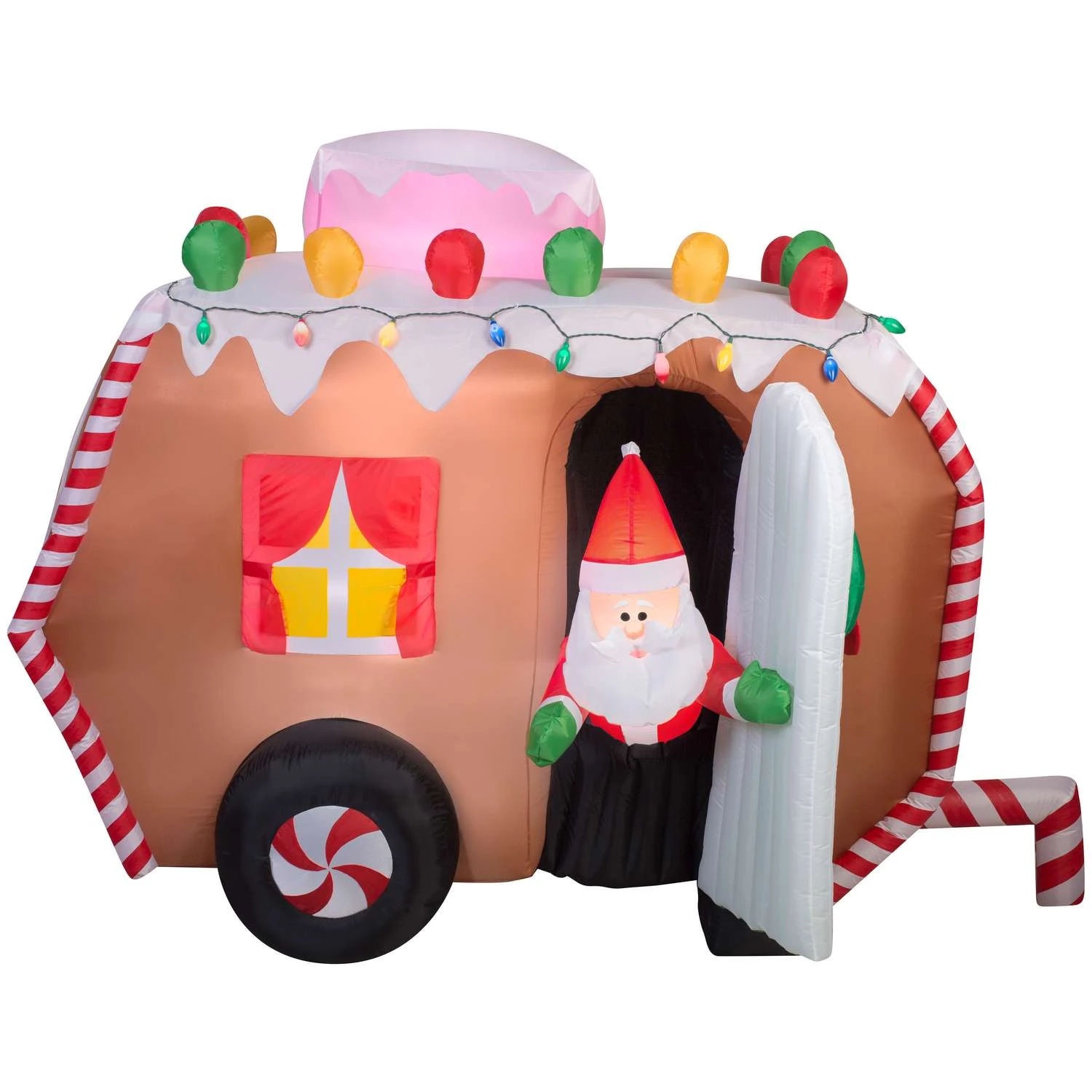 Gemmy LED Gingerbread Trailer 5.5 Ft. Inflatable