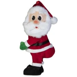 Gemmy Multicolored Cheek To Cheek Twerking Santa Animated Decor 14.96 In.