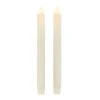 Gerson LED Bisque Aurora Flame Taper Candle 10 In.