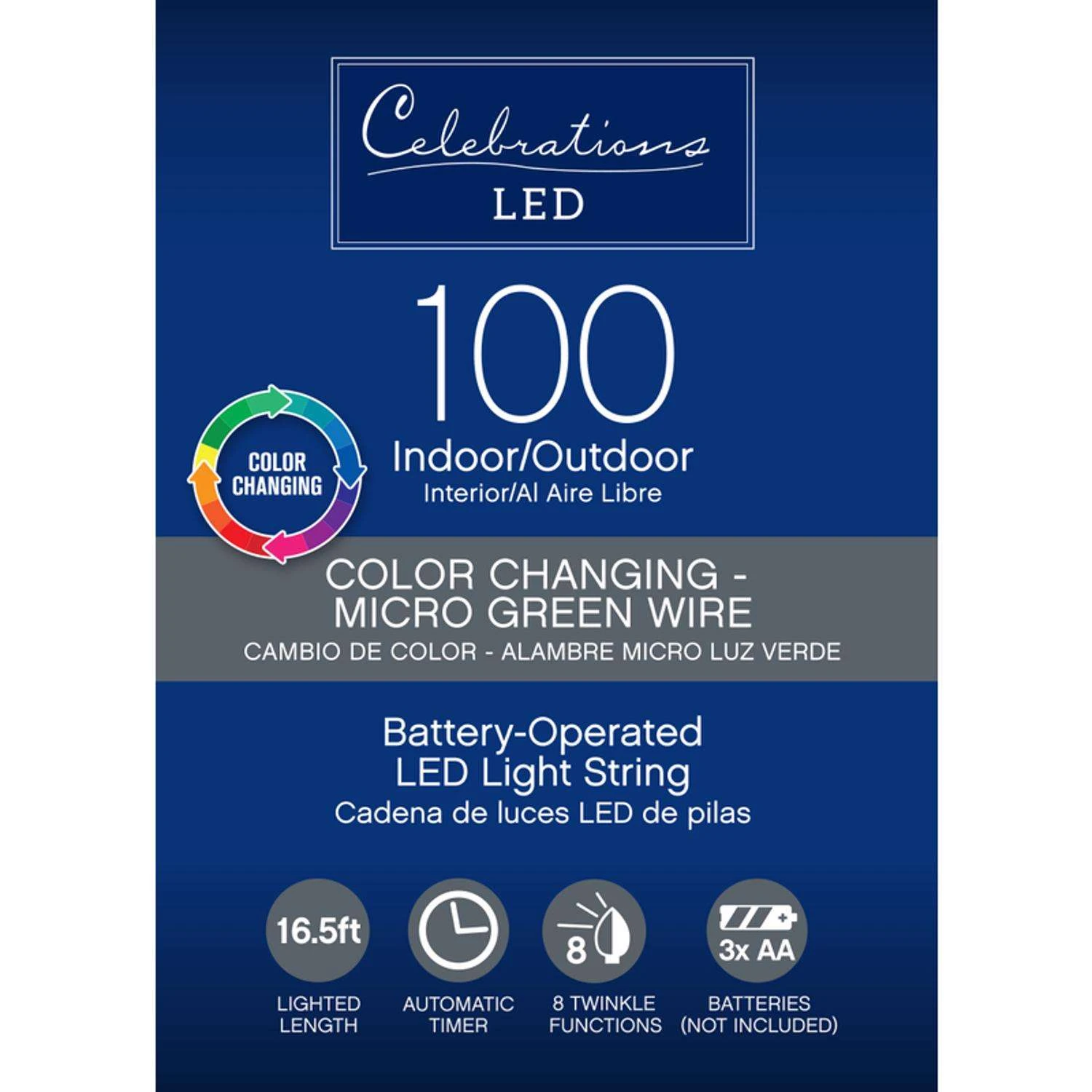 Celebrations LED Micro Dot/Fairy Multicolored/Warm White 100 Ct String Christmas Lights 16.5 Ft. - Image 2