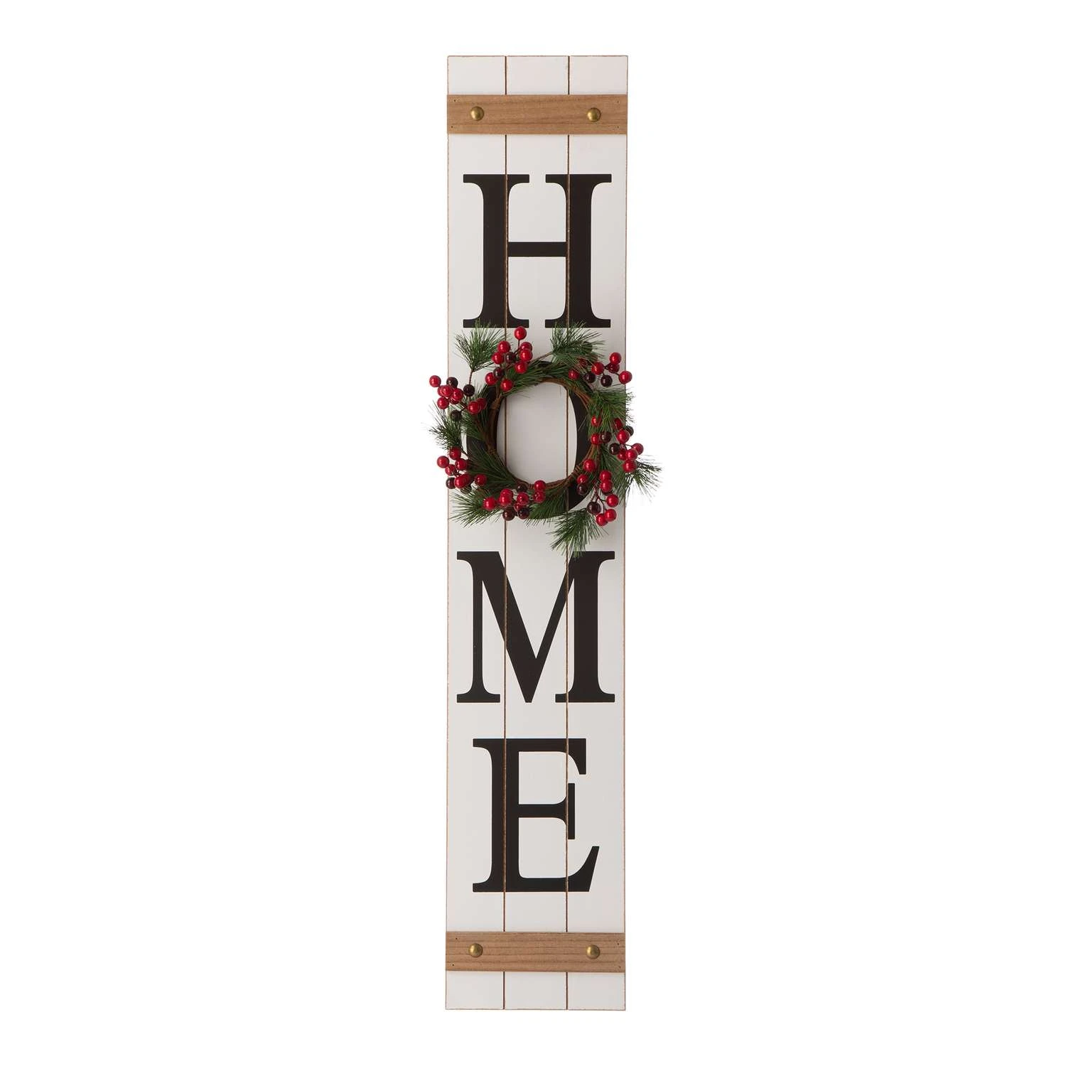 Glitzhome Multicolored Home With 3 Interchangeable Floral Wreaths Porch Sign 42 In. - Image 2