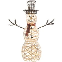 Sienna LED White 3D Wire Snowman 4 Ft. Yard Decor