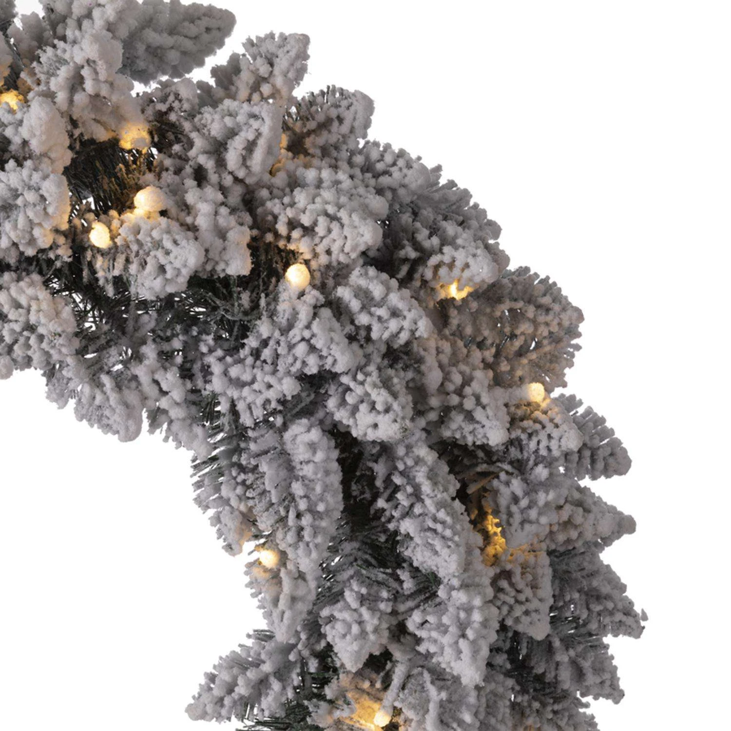 Glitzhome 24 In. D Incandescent Prelit Warm White Snow Flocked Wreath - Image 2
