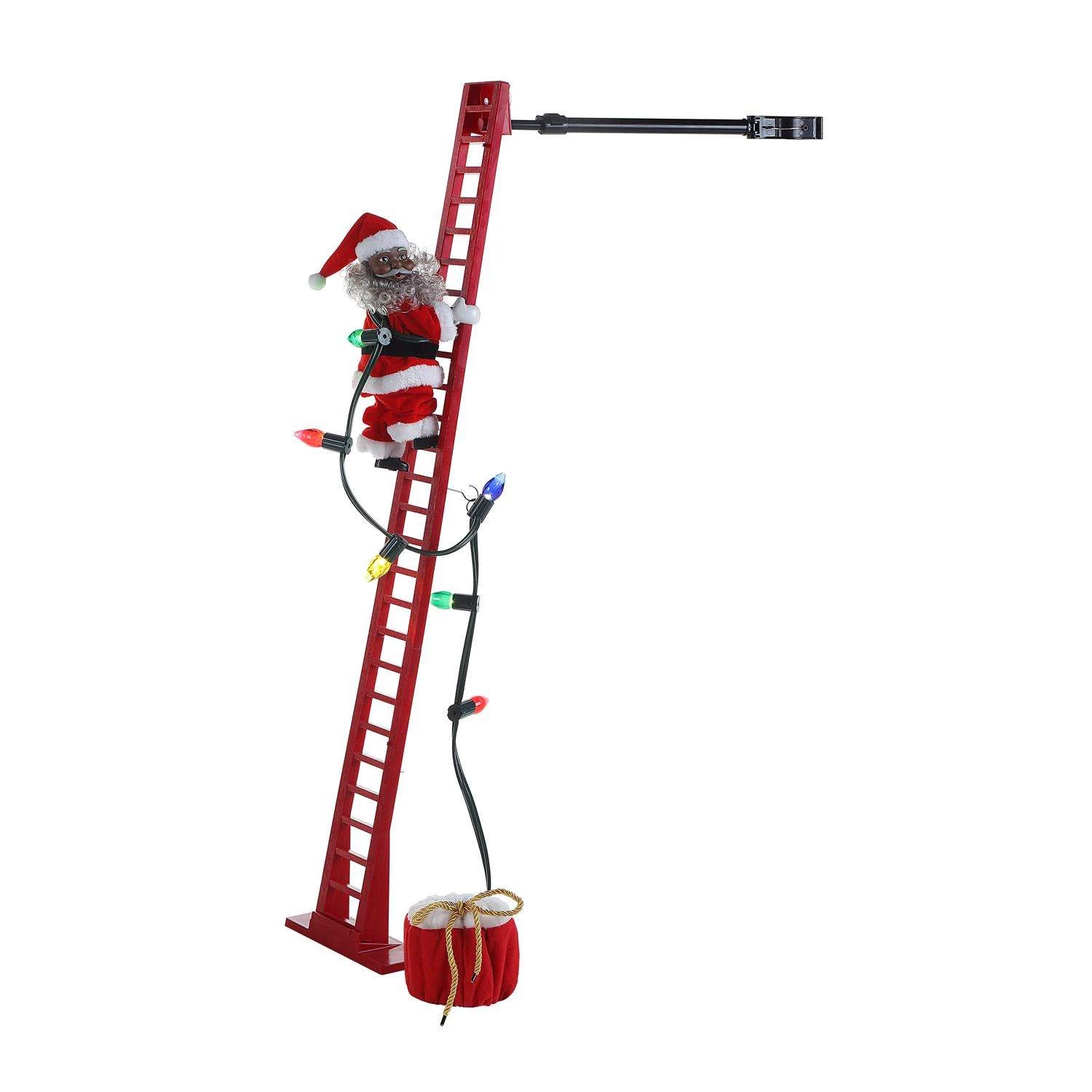 Mr. Christmas LED Super Climbing African American Santa Animated Decor 40 In.