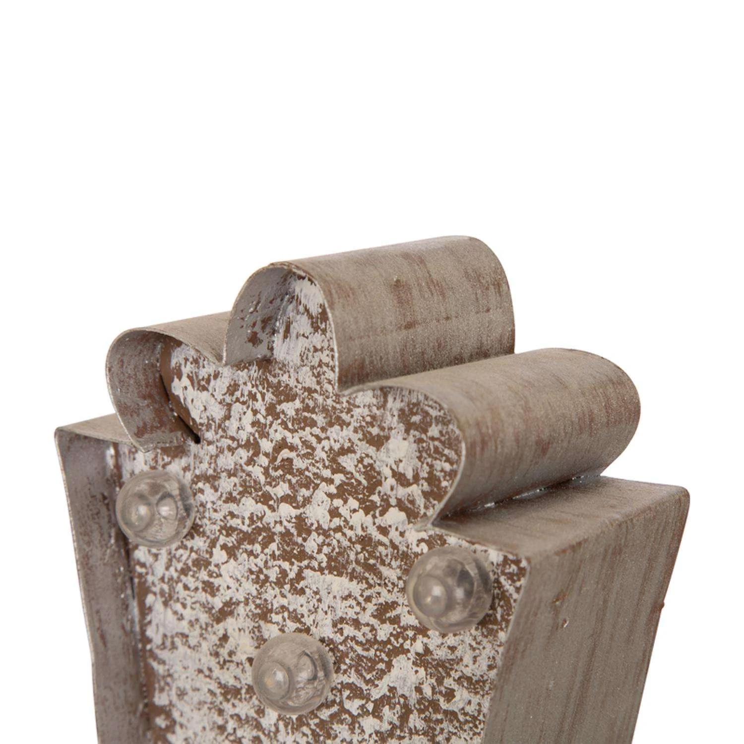 Glitzhome Marquee LED Brown/White Gift Box Stocking Holder 7.48 In. - Image 3