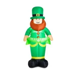 Glitzhome St. Patrick's Inflatable Leprechaun Decor Nylon 1 Pc
