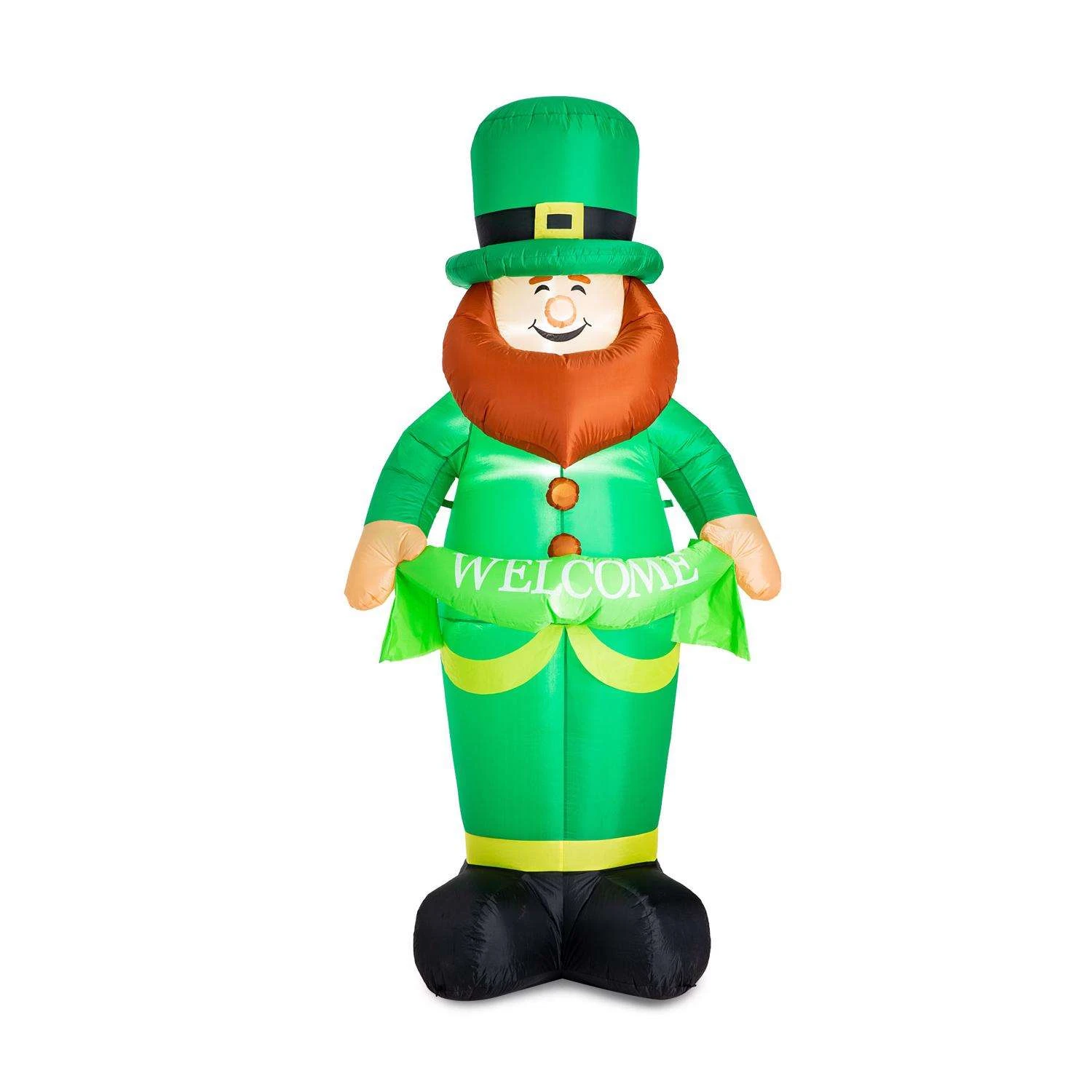 Glitzhome St. Patrick's Inflatable Leprechaun Decor Nylon 1 Pc