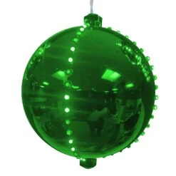 Celebrations Platinum LED Green Lighted Ornament 6 In. Hanging Decor