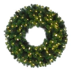 Celebrations Platinum 48 In. D LED Prelit Warm White Mixed Pine Wreath