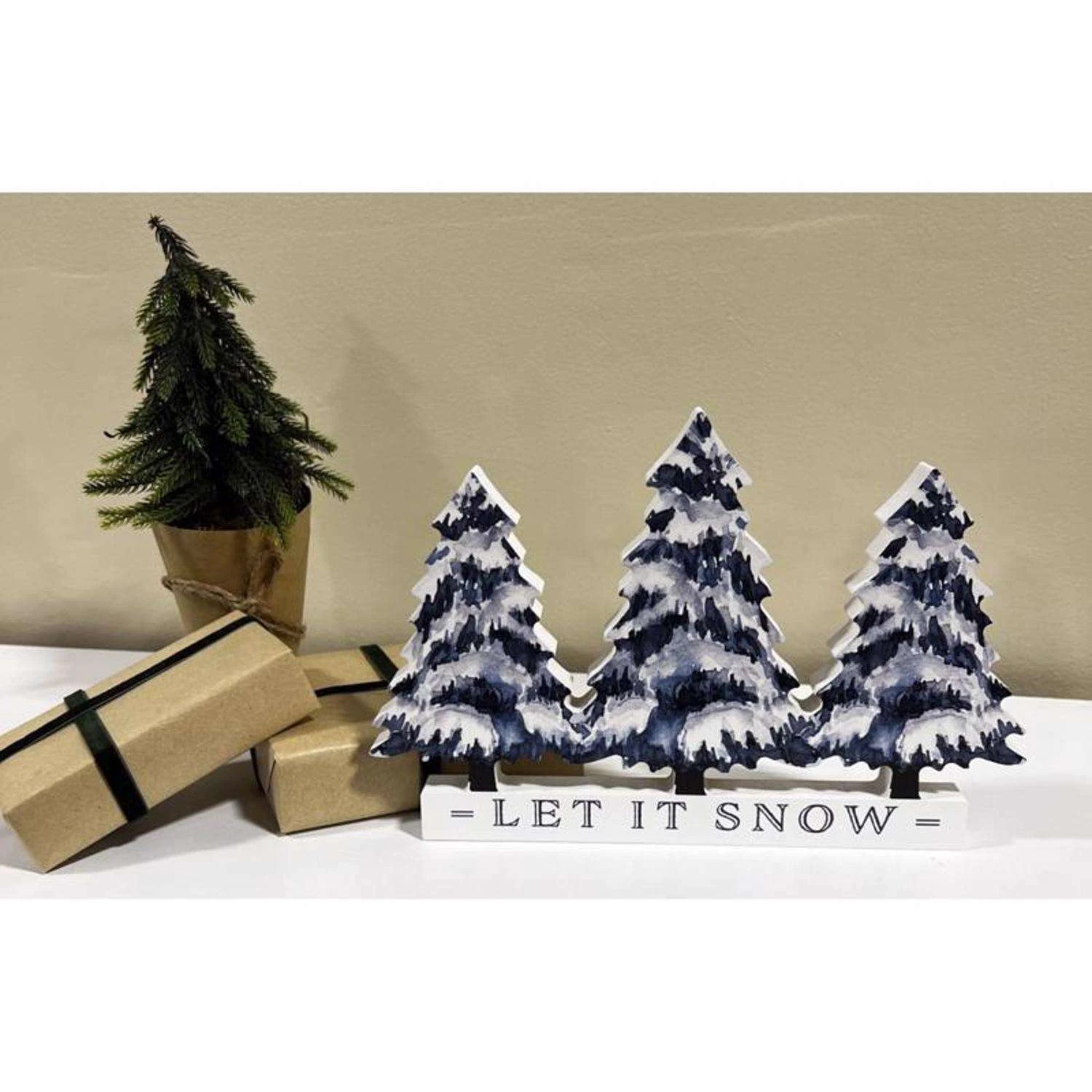 P Graham Dunn White Let It Snow Table Decor 7 In. - Image 3