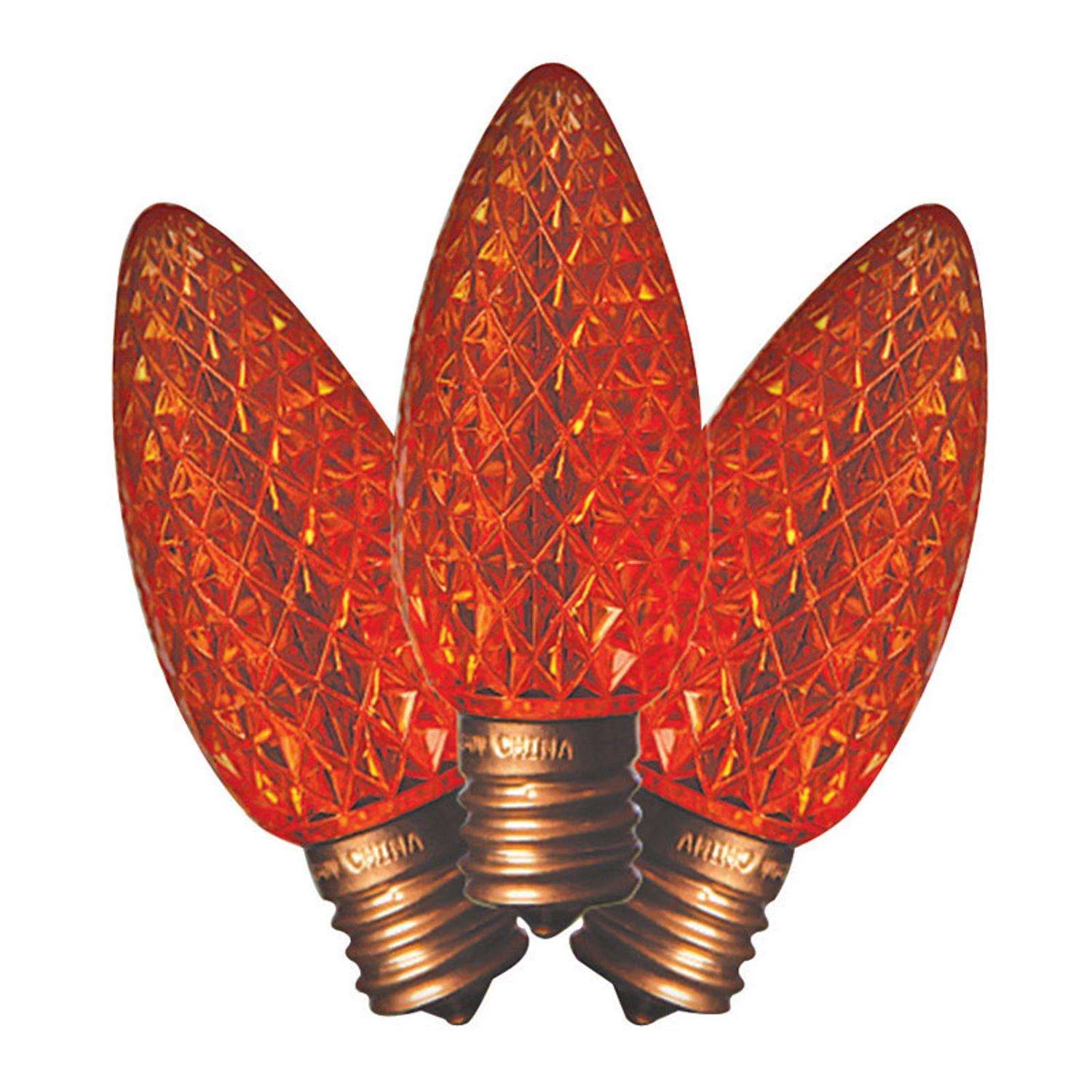 Holiday Bright Lights LED C9 Orange 25 Ct Replacement Christmas Light Bulbs