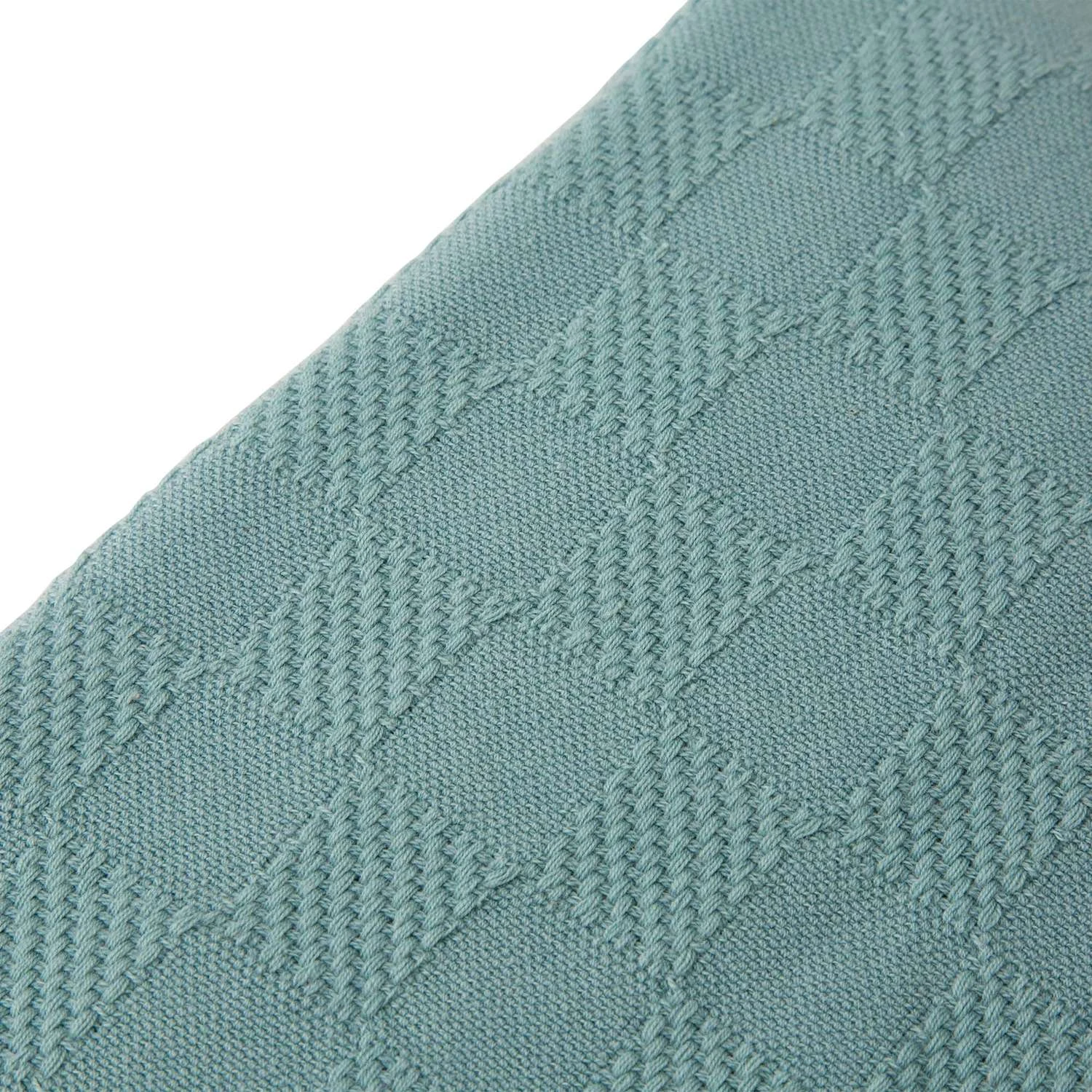 Glitzhome Olive Green Checked Throw Blanket 0.1 In. - Image 2