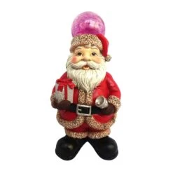 Alpine LED White Santa/Bear Statue 12 In. Yard Decor