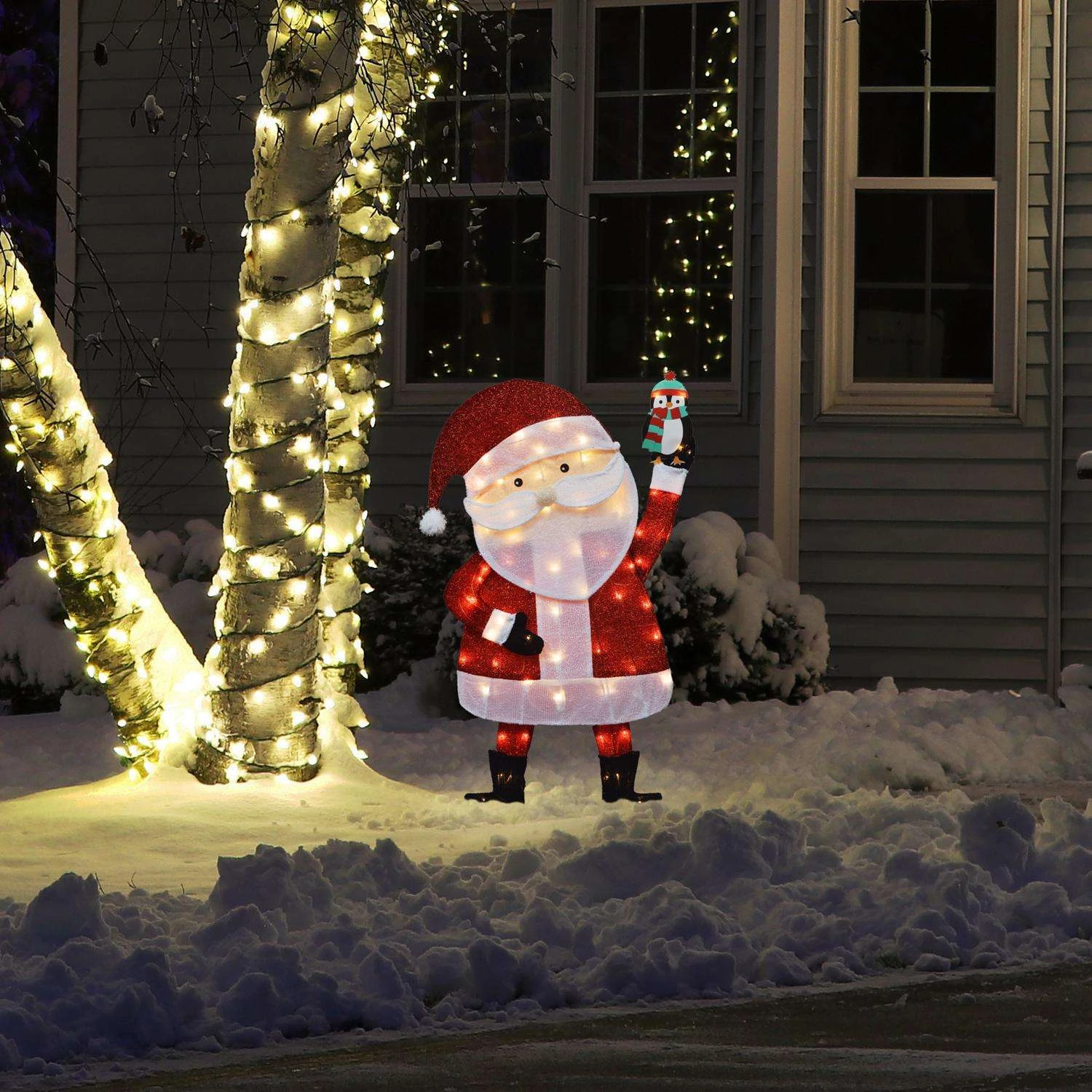 Candy Cane Lane Incandescent Santa 2 Ft. Yard Decor - Image 2