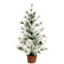Celebrations Green/White Frosted Christmas Tree 24 In.