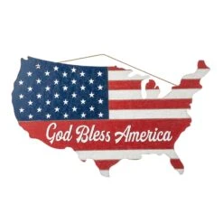 Glitzhome Patriotic Hanging Decor MDF 1 Pc