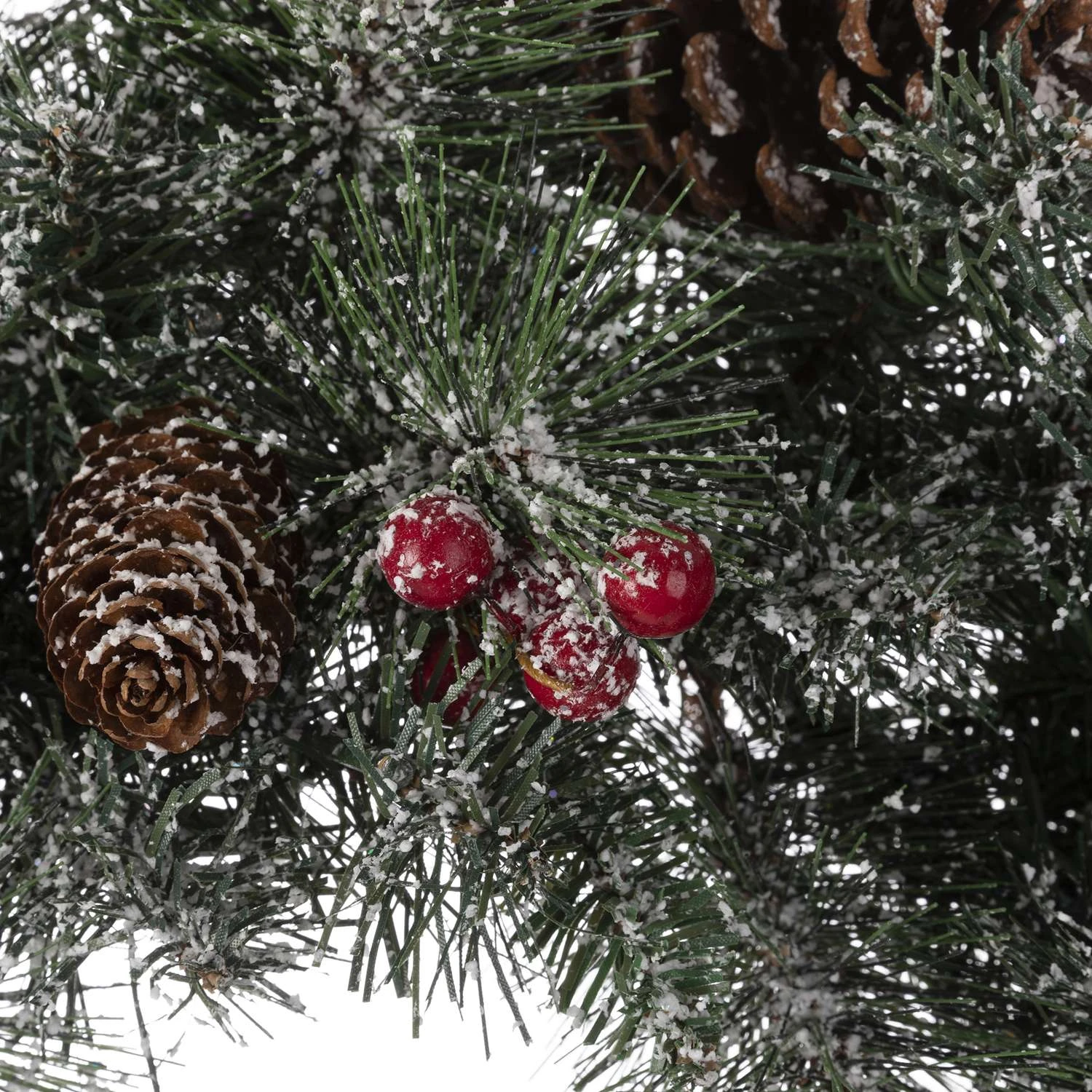 Glitzhome 24 In. D Incandescent Prelit Warm White Glittered Pine Cone Wreath - Image 3