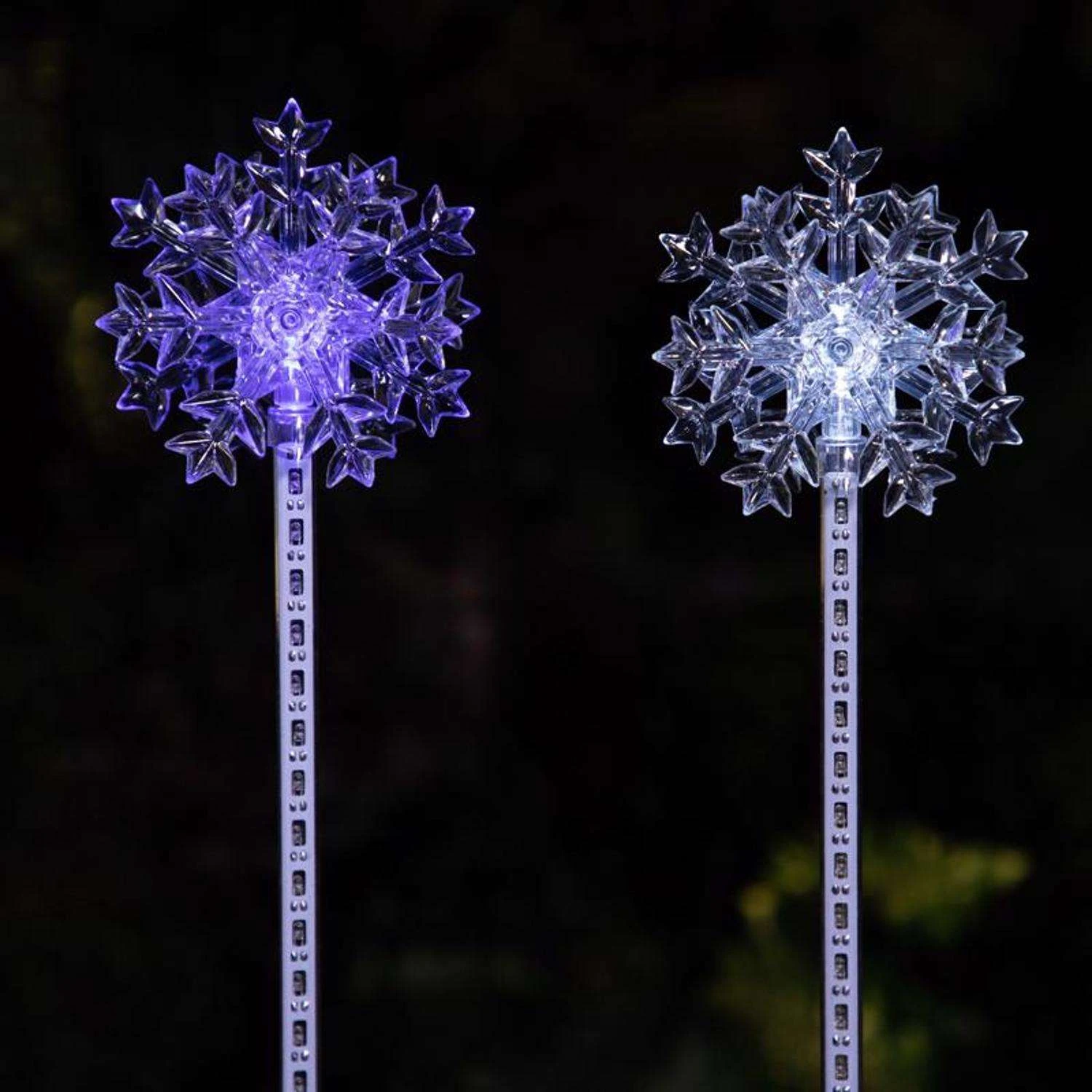 Alpine LED Solar Snowflake Garden Stake 33 In. Pathway Decor - Image 3