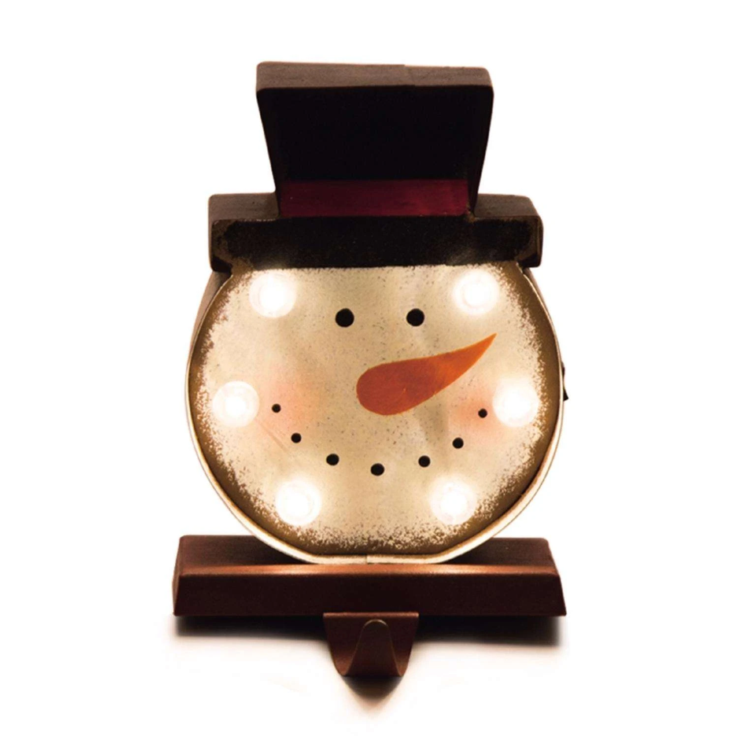 Glitzhome Marquee Black/White Snowman Head Christmas Stocking Holder 7.48 In. - Image 3